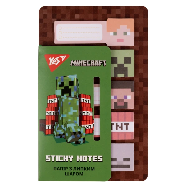 Папір з липким шаром YES "Minecraft" в наборі 100 аркушів (5х20) 170323