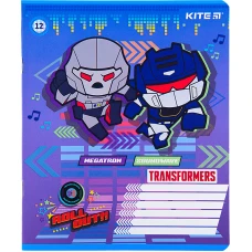 Зошит 12 арк., клітинка, софт тач + УФ лак, Transformers TF22-232 Kite