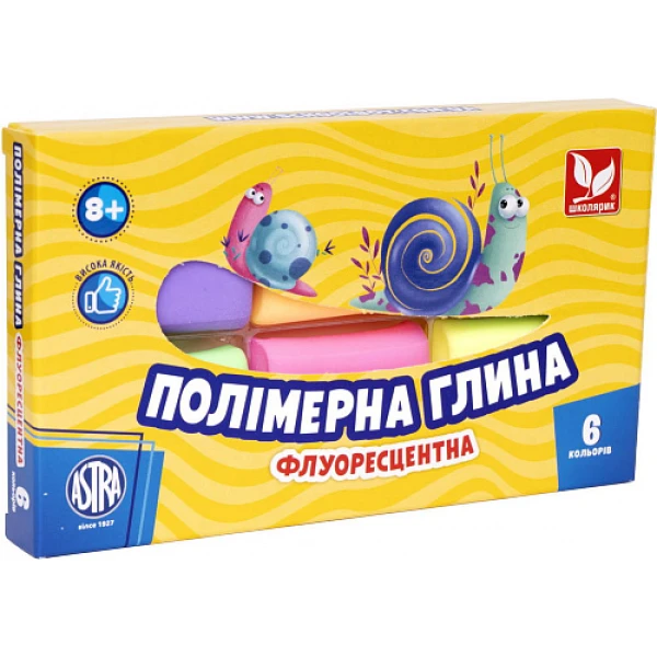 Полімерна глина флуоресцентна 6 кольорів 83911902-UA Школярик