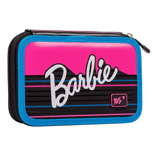 Пенал твердий YES подвійний HP-01 Barbie, чорний/малиновий 533089