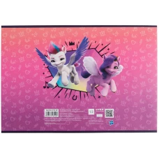Зошит для малювання, 12 арк., скоба, УФ лак + глітер, My Little Pony LP23-241 Kite