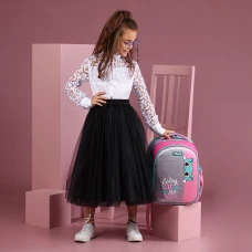 Рюкзак шкільний каркасний 1Вересня S-106 "Best Friend", рожевий/сірий 38*30*14см., 551640
