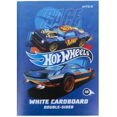 Картон білий двостор. (10арк) A4 Hot Wheels HW21-254 Kite