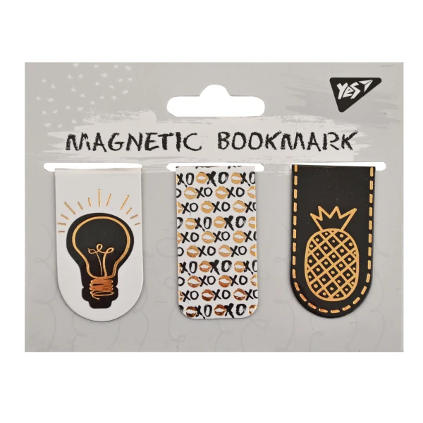 Закладки магнітні YES "Golden mark", фольга, 3шт, 707000