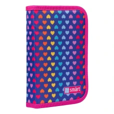 Пенал твердий Smart одинарний з клапаном HP-03 Rainbow hearts, фіолетовий, 532824