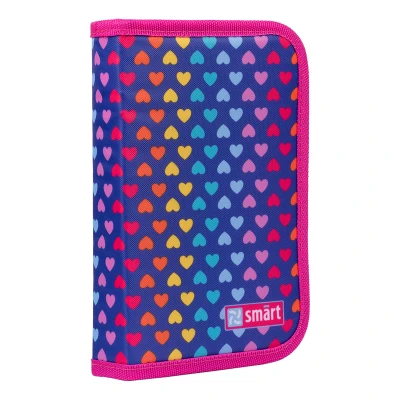 Пенал твердий Smart одинарний з клапаном HP-03 Rainbow hearts, фіолетовий, 532824
