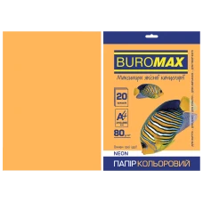 Папір кольоровий А4, 80г/м2, NEON, помаранчевий, 20арк., BM.2721520-11