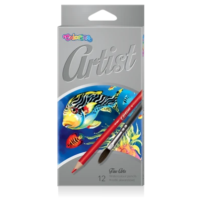 Олівці акварельні premium, кісточка, серія Artist, 12 кольорів Colorino 65528PTR