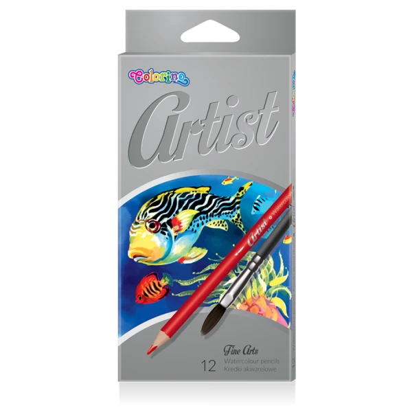 Олівці акварельні premium, кісточка, серія Artist, 12 кольорів Colorino 65528PTR