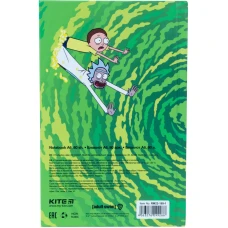 Книга записна А6, 80арк. кліт. тверда обкл. Rick and Morty RM22-199-1 Kite