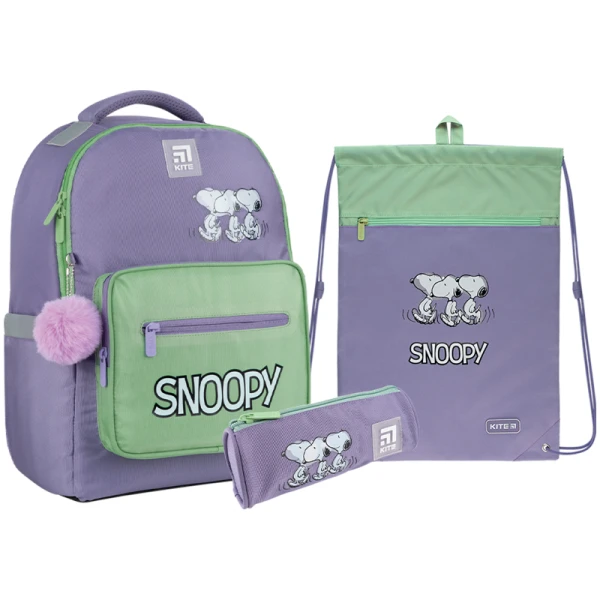Набір рюкзак + пенал + сумка для взуття Kite SET_SN22-770M-3 Peanuts Snoopy