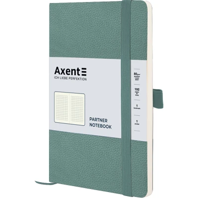 Книга записна Partner Soft Skin,125*195, 96арк, кліт, сіро-лазурна, 8616-48-A