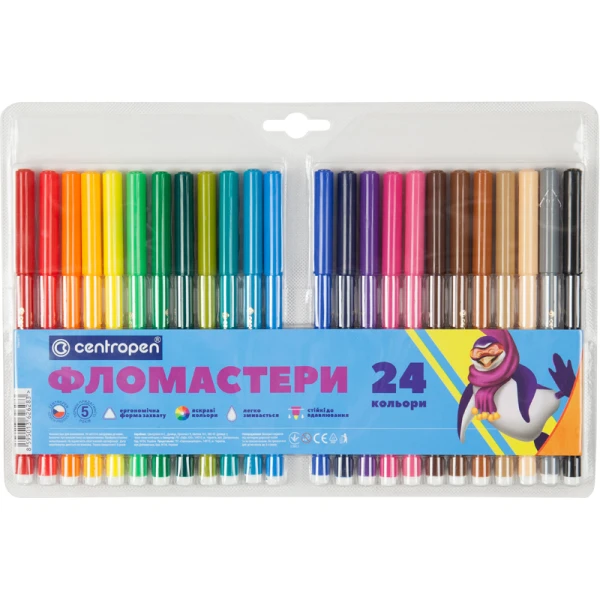 Фломастери 7550/24 ТП, набір 24 шт., Centropen