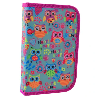 Пенал твердий Smart одинарний з двома клапанами HP-04 Funny owls 532020