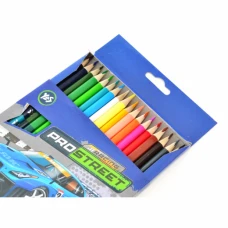 Олівці кольорові двосторонні, 18/36 шт., тригранні "Street racing" 290488 YES