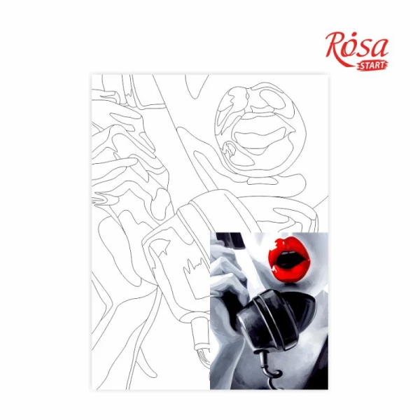 Полотно на картонi з контуром, "Pop Art Passion", 30х40, бавовна, акрил, ROSA Start