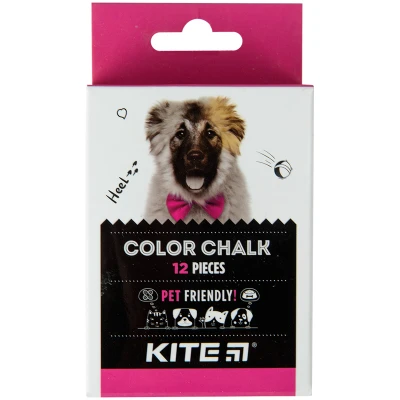 Крейда кольорова, 12 шт. Kite Dogs K22-075