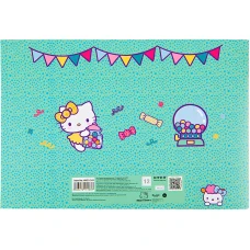 Зошит для малювання, 12 арк., скоба, УФ лак + глітер, Hello Kitty HK22-241 Kite