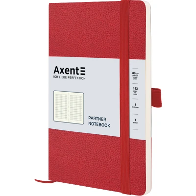 Книга записна Partner Soft Skin,125*195, 96арк, кліт, червона, 8616-06-A