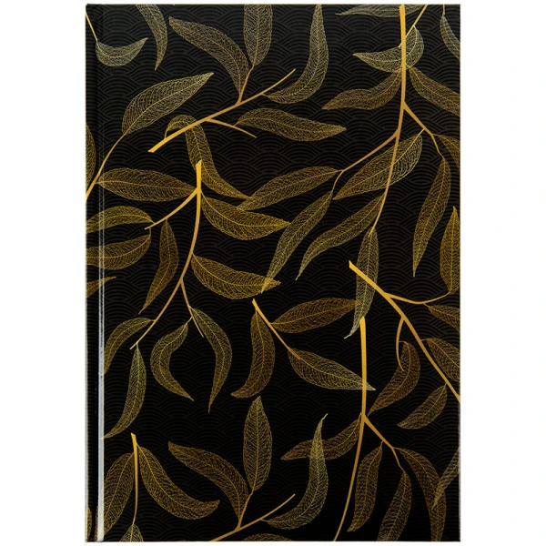Книга записна А4, 96арк., кліт, тверда обкл., Waves, чорна 8422-561-A