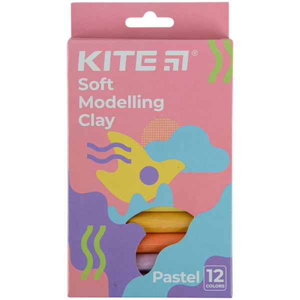 Пластилін восковий, 12 кольорів, 200 г. Kite Fantasy Pastel K22-086-2P