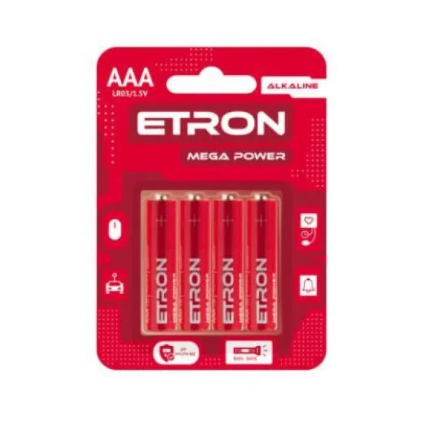 Елемент живлення Etron AAA LR03 1.5V mega power (лужний)