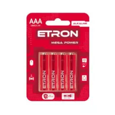 Елемент живлення Etron AAA LR03 1.5V mega power (лужний)