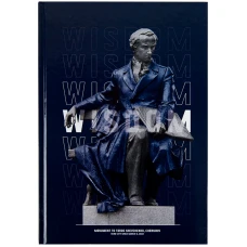 Книга записна А4, 96арк., кліт, тверда обкл., Wisdom, темно синя 8422-553-A