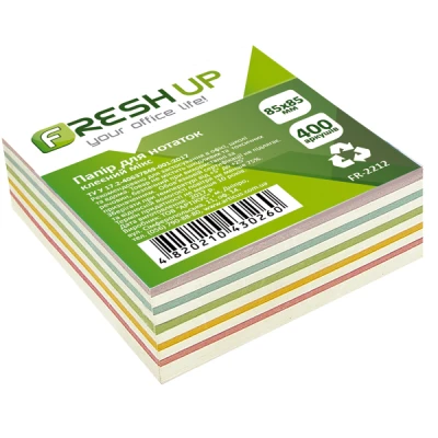Блок паперу для нотаток 85*85*40мм., клеєний мікс FR-2212 Fresh Up