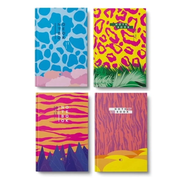 Ділова книга "Wild colors" А5, 96 арк. клітинка, тверда палітурка, 4 види, мікс, ДК-96-А5S#