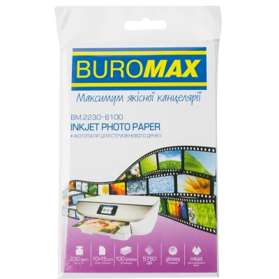 Фотопапір глянцевий 10х15см, 230 г/м2, 100арк., BM.2230-6100