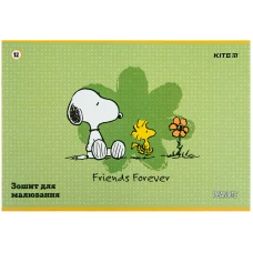 Зошит для малювання, 12 арк., скоба, гібр. лак + УФ лак, Peanuts Snoopy SN22-241 Kite