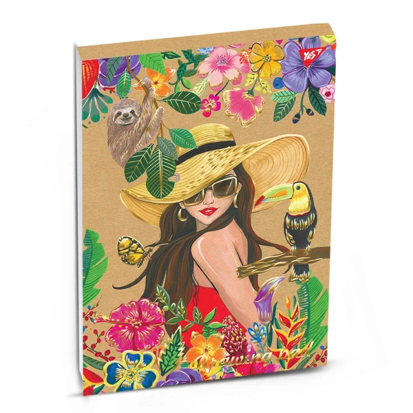 Альбом для малювання, А4 30 арк. 100г/м2, склейка білила+фол.золото "Pretty girl" крафт 130461 YES