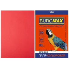 Папір кольоровий А4, 80г/м2, INTENSIV, червоний, 20арк., BM.2721320-05