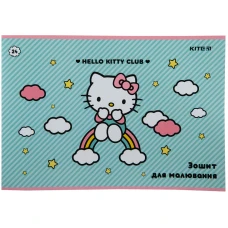 Зошит для малювання, 24 арк., скоба, cофт тач + УФ лак, Hello Kitty HK23-242 Kite
