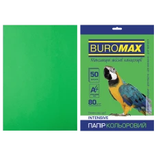 Папір кольоровий А4, 80г/м2, INTENSIV, зелений, 50арк., BM.2721350-04