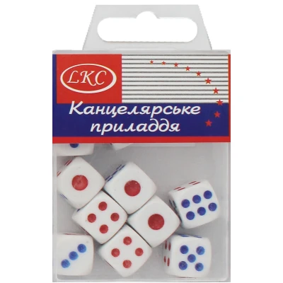 Набiр кубикiв гральних 12шт/уп. пласт уп. 1092-1