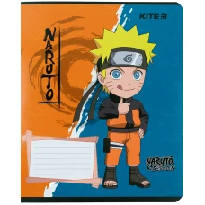 Зошит 12 арк., клітинка, гібр. лак + УФ лак, Naruto NR23-232 Kite