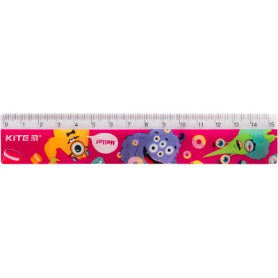 Лінійка пластикова, 15см. Jollies K19-090-1 Kite