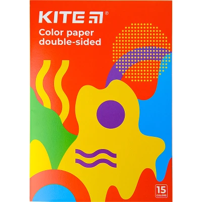 Папір кольоровий двостор. (15арк/15кол), А4 Kite Fantasy K22-250-2