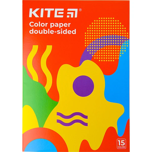 Папір кольоровий двостор. (15арк/15кол), А4 Kite Fantasy K22-250-2