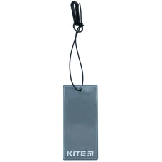 Підвіска м'яка світловідбиваюча, прямокутна, темно-сіра, K23-109-1 Kite