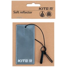 Підвіска м'яка світловідбиваюча, прямокутна, темно-сіра, K23-109-1 Kite