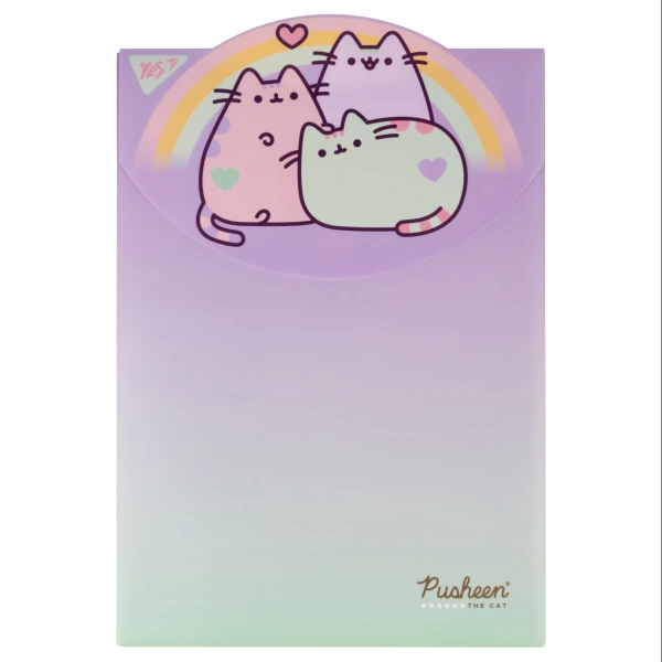 Папка-конверт YES А4 на липучці "Pusheen" вертикальна 492191