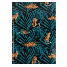 Книга записна А4, 96арк., кліт., тверда обкл., Leopard, темно синя 8422-556-A