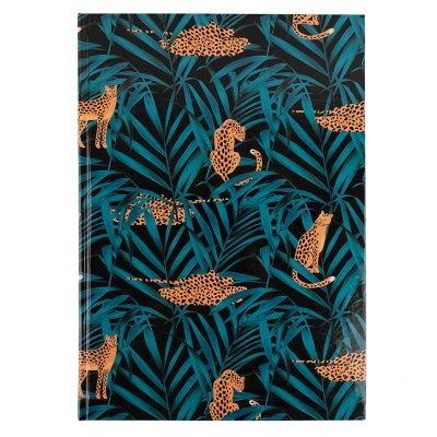 Книга записна А4, 96арк., кліт., тверда обкл., Leopard, темно синя 8422-556-A