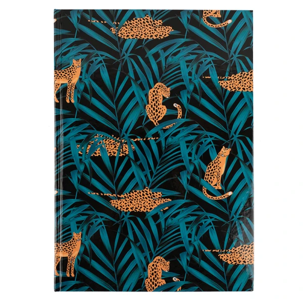 Книга записна А4, 96арк., кліт., тверда обкл., Leopard, темно синя 8422-556-A