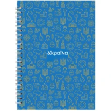 Блокнот на спіралі тверда обкл., А5, 96арк. кліт, №23 8032-23-A