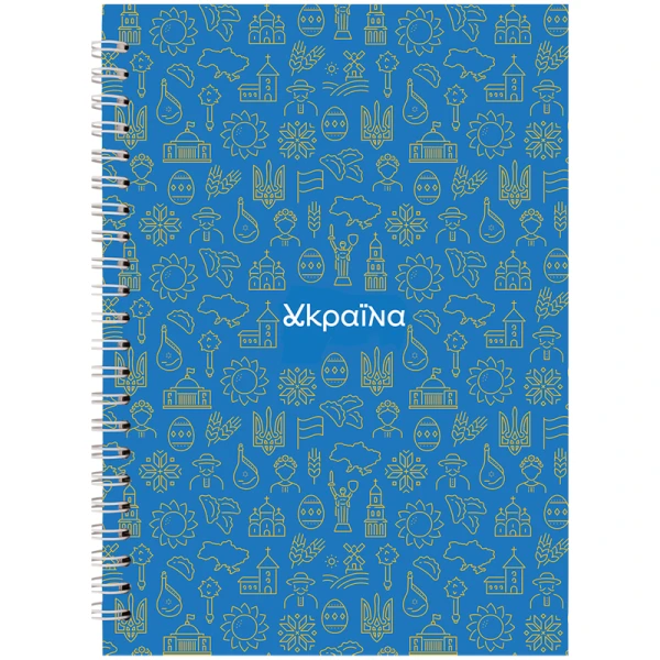 Блокнот на спіралі тверда обкл., А5, 96арк. кліт, №23 8032-23-A