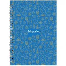 Блокнот на спіралі тверда обкл., А5, 96арк. кліт, №23 8032-23-A